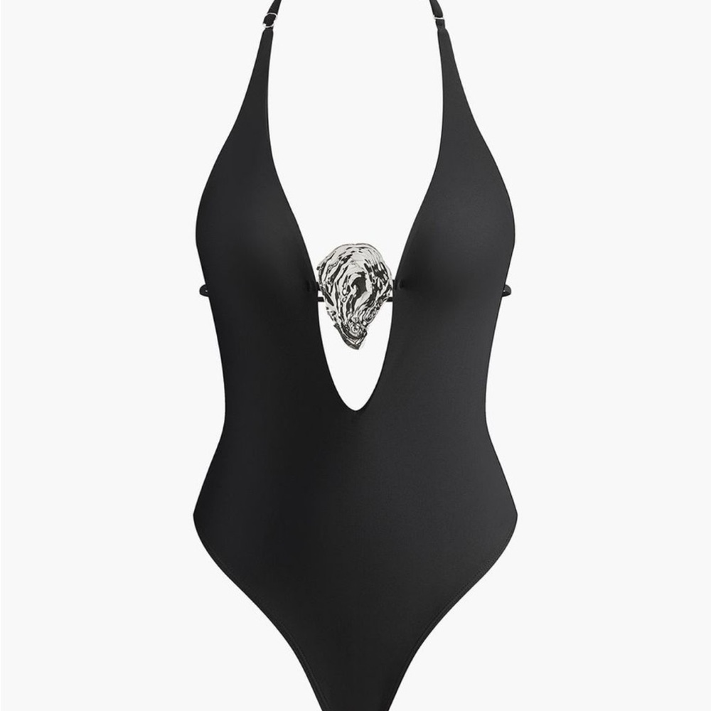 Commense Black and White One-Piece Swimsuit